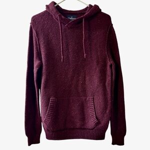 American Eagle Outfitters Our Best Baja Sweater Maroon Hoodie cotton wool silk